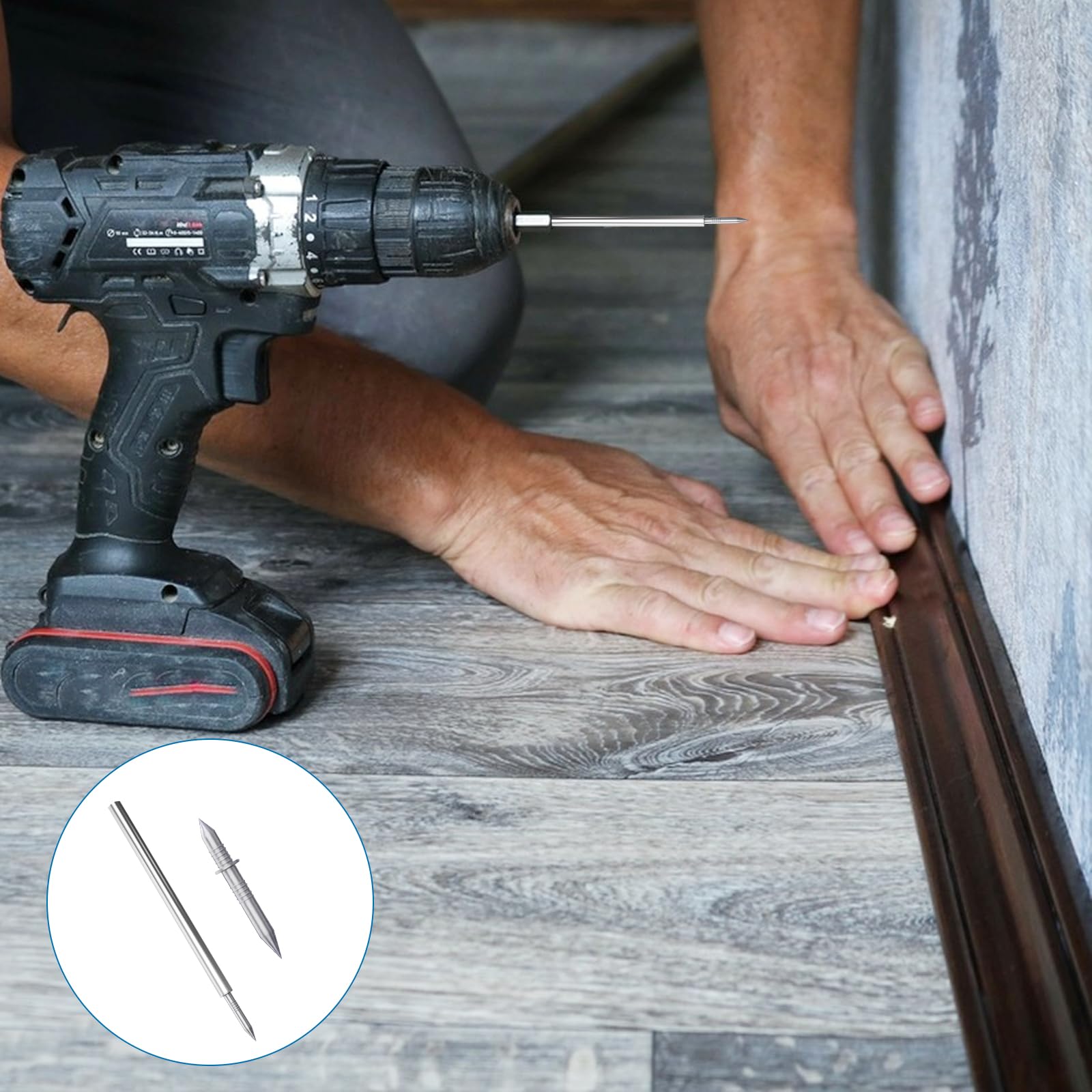 400 Pcs Clou double pointe pour plinthe bois, Clous double pointe, Clous de Plinthe sans trace, Vis sans tete invisibles pour têtes de lit et meubles en bois, avec 4 chevilles - 5