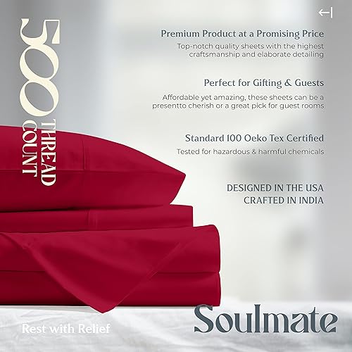 Miniatura 142 de Mayfair Linen Juego de sábanas de 100 % algodón a rayas, tamaño individual, sábanas de damasco de 500 hilos, tamaño individual, juego de 3 piezas