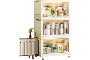 Collapsible Stacking Storage Bins with Lids and Doors for Innovative Organization