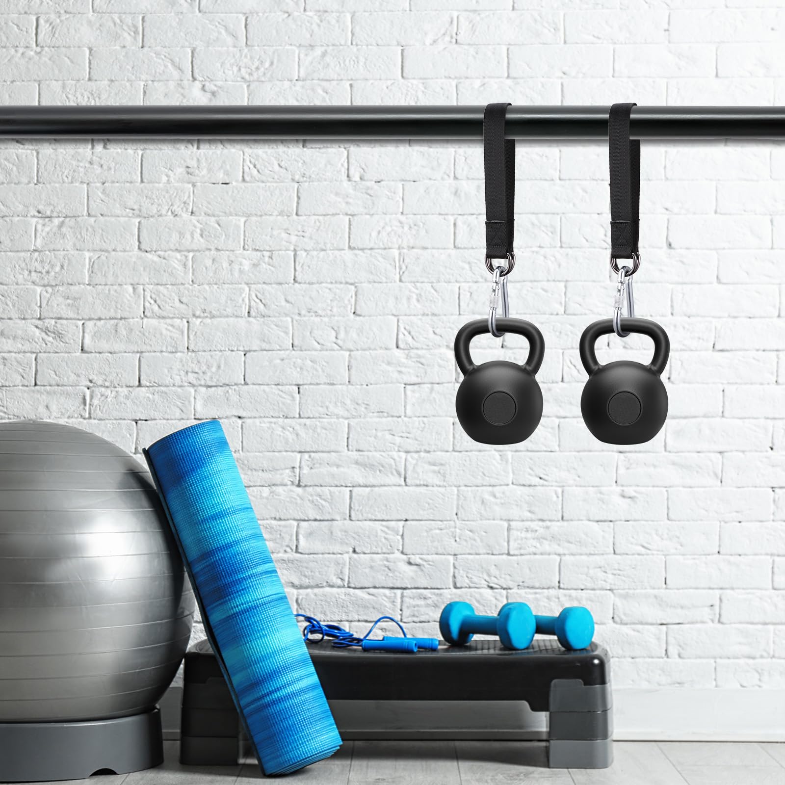 JIZZU 2PCS Hanging Kit Straps, Tree Swing Straps Hanging Kit with Tree Protectors Pads & Metal Lock Carabiner, Heavy Duty Hammock Tree Straps for Garden, Child Swing, Hammock