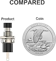 Vista 6 de Interruptor de botón momentáneo, 1A 250VAC SPST Mini interruptores de botón cerrado normal (NC) tapa negra y roja - 10 piezas