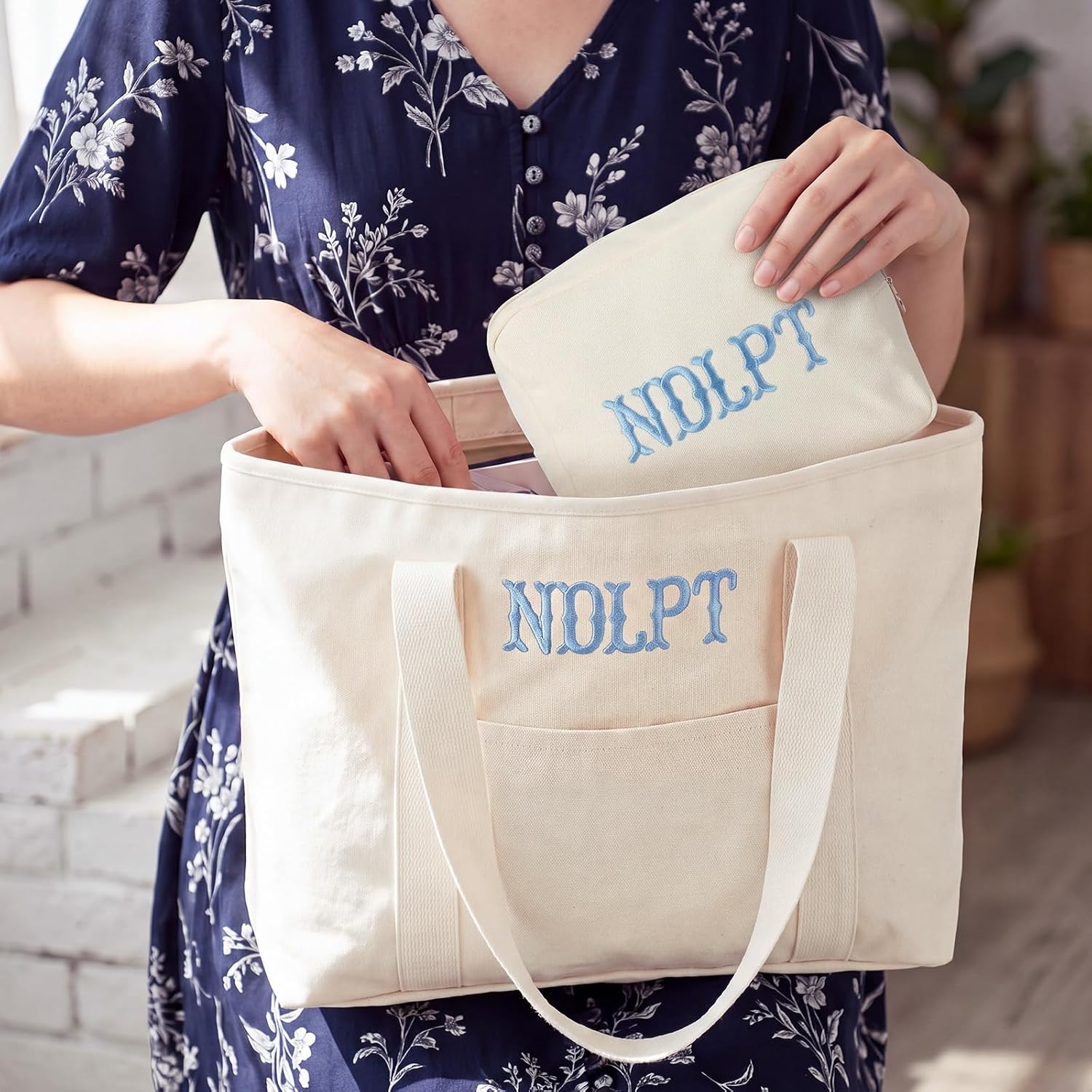 2 Pcs Needlepoint Canvas Tote Bag