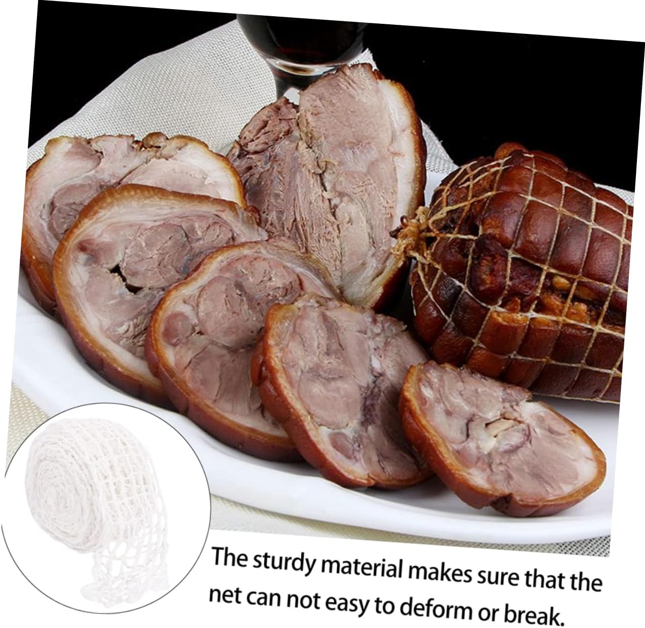 Meat Netting Roll for Cooking Elastic Chicken Legs and Sausage Netting Boneless Meat Trussing Net Safe and Odorless Kitchen Net for Roasting and Curing