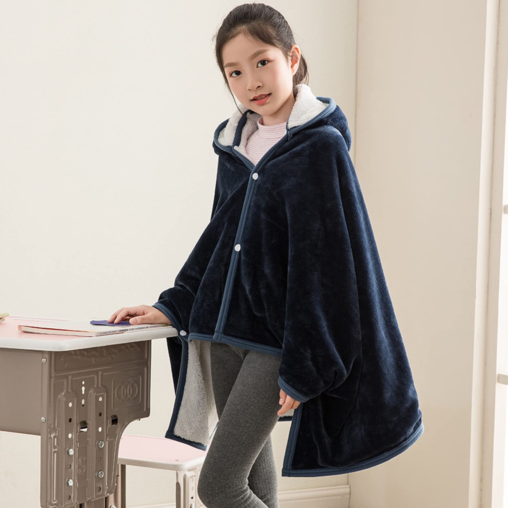 Amazon｜SCTX 着る毛布 レディース ポンチョ パーカー 柄17 130*70cm