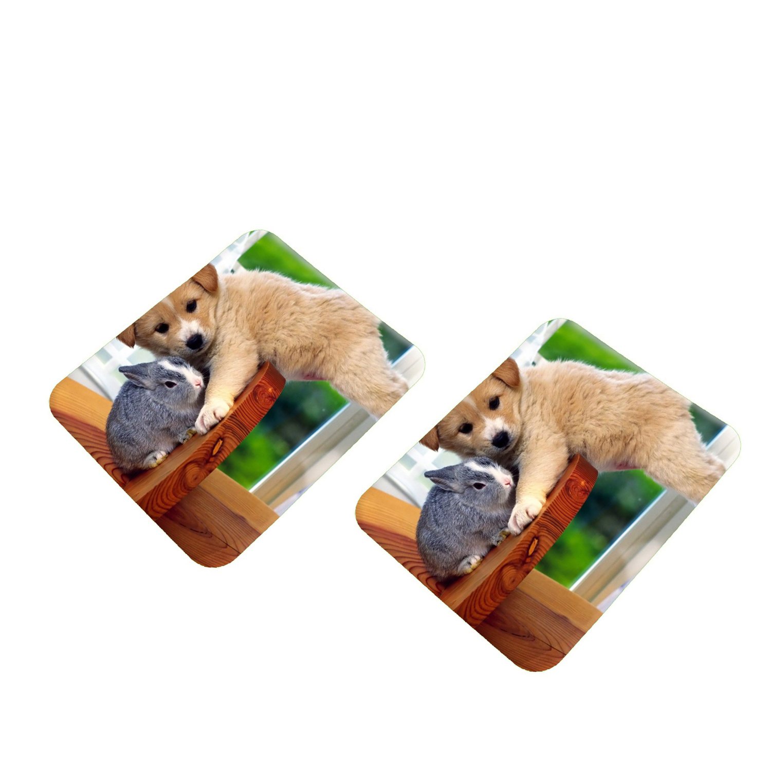 Clapcart Designer Printed Rubber Base Mat Finish Combo (Pack 2) Mouse Pads/Mousepads for PC/Laptop (Puppy Climbing Design Print)