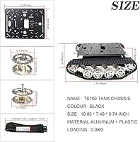 Vista 2 de Kit de chasis de tanque de robot profesional inteligente con absorción de impactos con 2 motores de CC, modelo de plataforma robótica STEAM