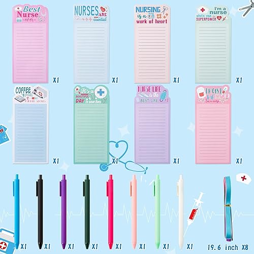 Miniatura 2 de ANGOLIO Juego de 24 notas adhesivas con bolígrafo de agradecimiento para enfermera, diario a granel para profesores, enfermeras, compañeros de
