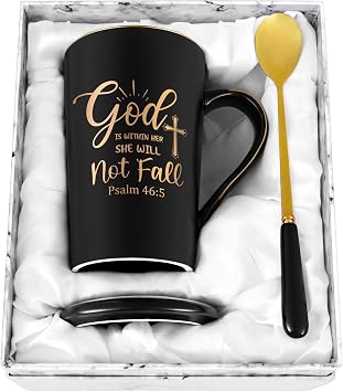 Maustic Christian Gifts for Women, Christian Coffee Mug, Religious Spiritual Inspirational Gifts for Women, Bible Gift, God Is within Her Mug, Birthday Christmas Gift for Her, 14 Oz