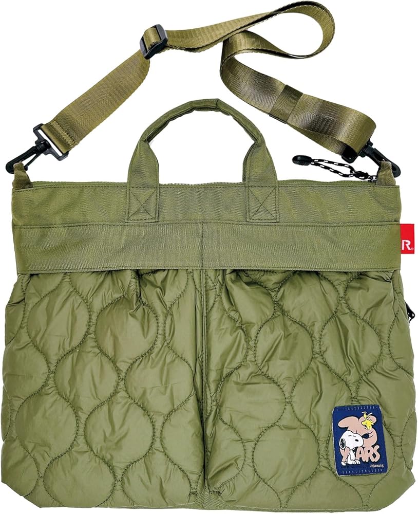 Amazon | スヌーピー A4ワイド2WAYショルダーバッグ カーキ PEANUTS