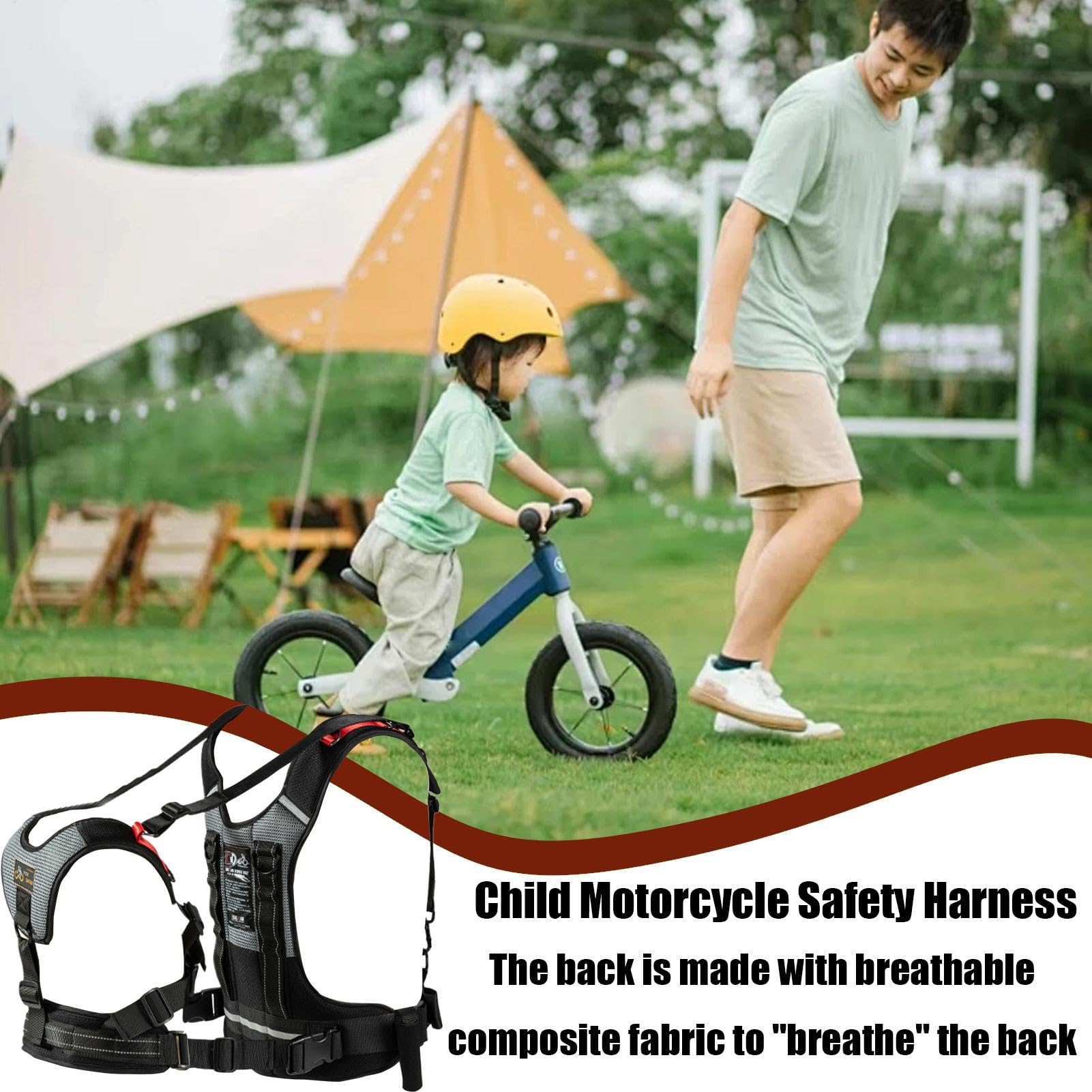 Arnés de Seguridad Infantil Cinturón de Seguridad Infantil Acolchado y | Reflectante para Cinturones Moto, Sujeción