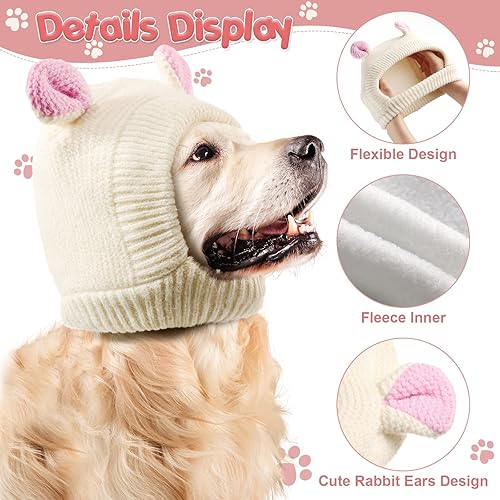 Miniatura 3 de Orejas silenciosas para perros, orejeras de perro, protección contra el ruido, sombreros de punto para perro, orejas de mascota, cubierta cálida