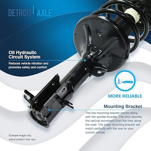 Miniatura 1005 de Detroit Axle - Puntal delantero para Hyundai Sonata 2012-2014 2012-2015 Kia Optima, puntal lateral izquierdo con montaje de resorte helicoidal 2013