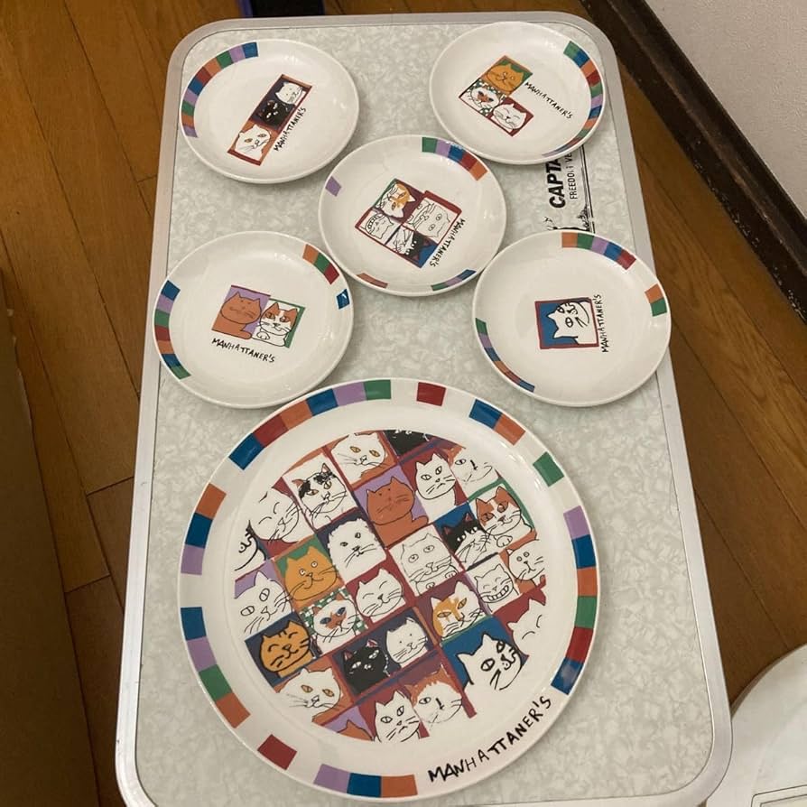 マンハッタナーズ 猫の小皿⑤ Amazon | マンハッタナーズ 大皿小皿セット 計6枚 猫 CAT ミカサ