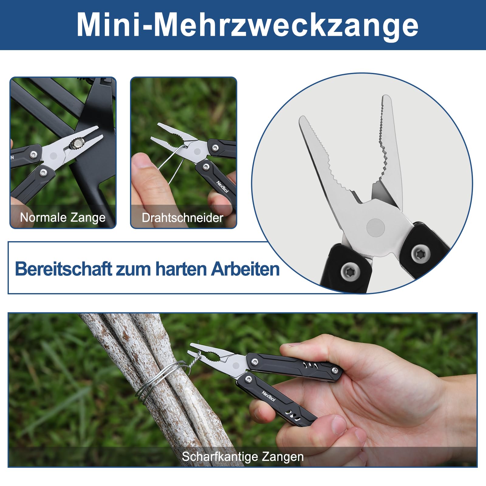 NexTool Multitool,9 in 1 TSA Mini Sailor mit Nadelzange,Schere,SIM-Extraktor & Schraubendreher für Reisen,EDC,TSA genehmigt Multiwerkzeug,klingenlose kleine Multitool (Mini Sailor Lite)