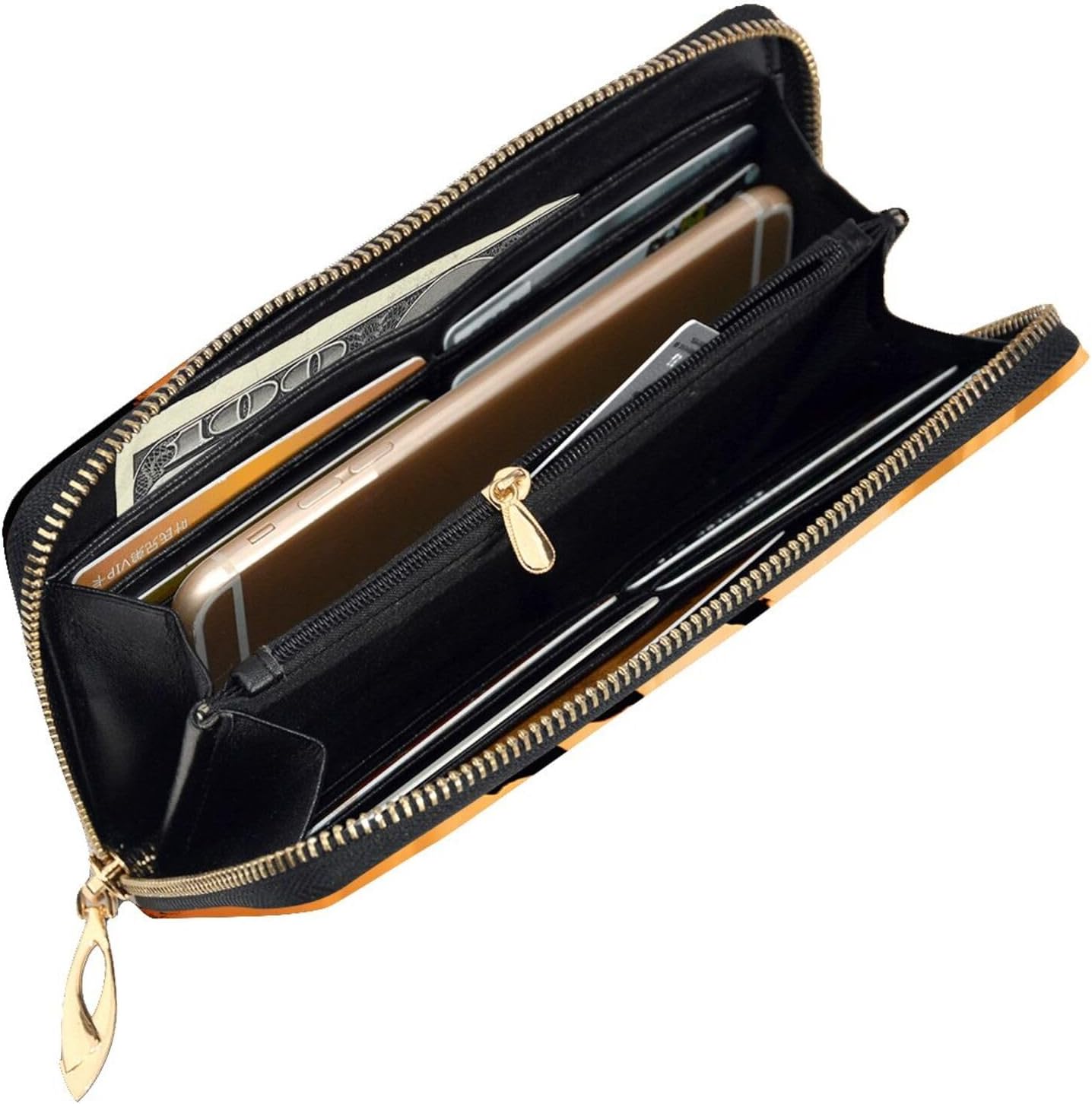 Leather Long Handheld Cool Bull Riding Wallet, Multiple Card Slots For Cash, Id Card Pocket.