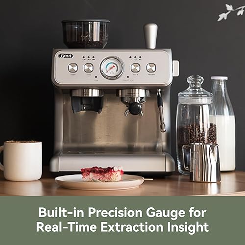 Miniatura 9 de Gevi Máquina de café expreso de doble caldera con molinillo integrado y varita de vapor barista Portafiltro comercial de 2.283 in, 31 ajustes de