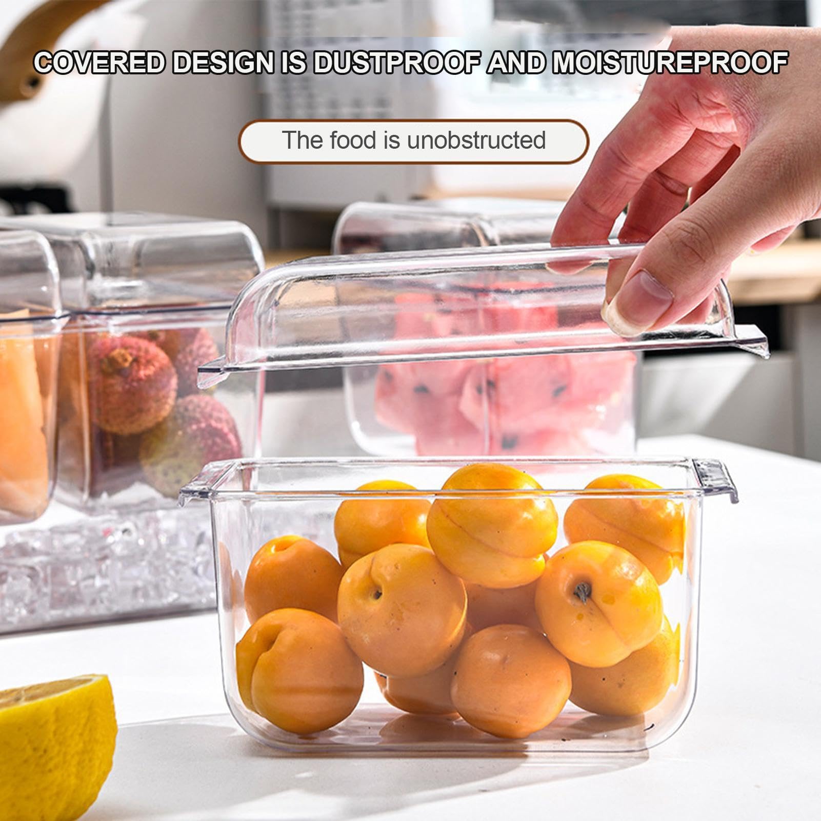 G Francis - Vassoio per condimenti con coperchio, confezione da 6 – 6 scomparti per cocktail refrigerati con