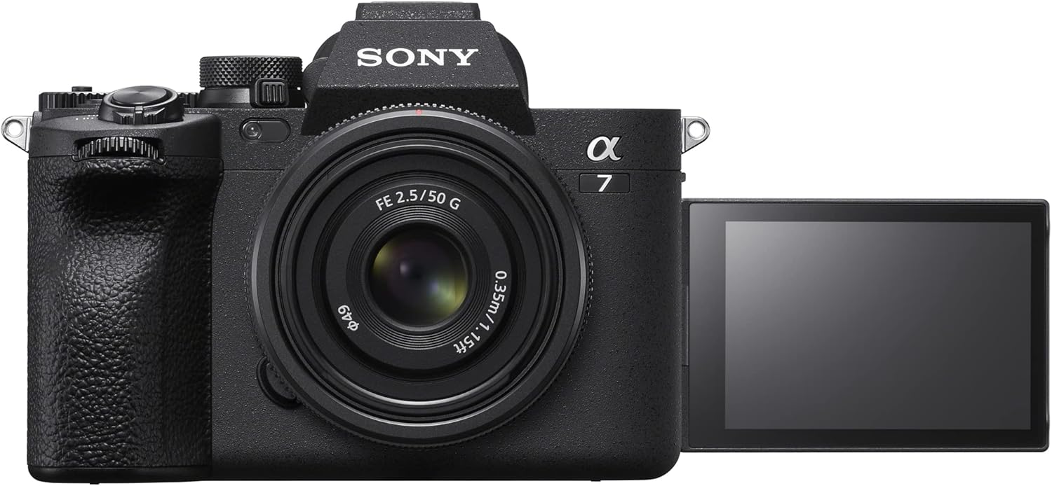 Sony a7 IV Full Frame Mirrorless Camera Body with FE 50mm F2.5 G Ultra Compact Lens ILCE-7M4/B + SEL50F25G Bundle with Deco Gear Photography Backpack + Monopod +Extra Battery, LED and Kit Accessories