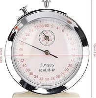 Vista 8 de Mechanical Stopwatch Round Dial 0.2s 60 Second Sports Timer Stopwatch for Physical Experiments Running Cycling