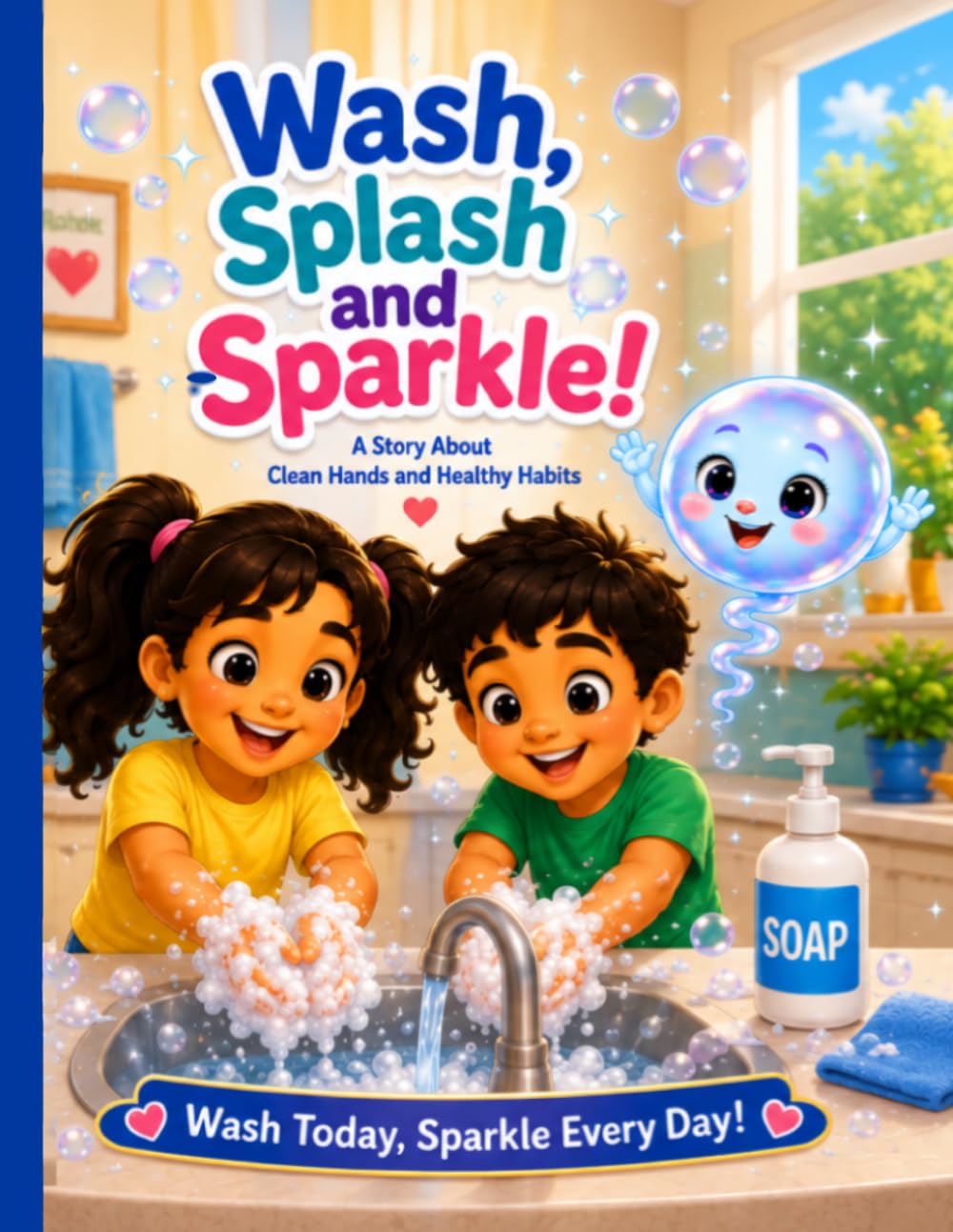 Wash, Splash, and Sparkle!: A Fun Hand Washing Story for Kids Ages 3–7: Teaching Healthy Habits, Hygiene, and Germ Prevention Through a Fun Adventure