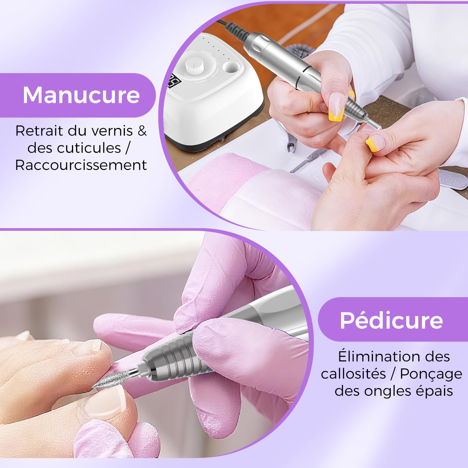 NAILGIRLS Ponceuse pour Ongles Professionnelle 35000RPM 11 en 1, Vitesse Réglable et Portable, avec Écran LCD pour Pédicure/Manucure et Pédale, Puissante et Silencieuse, pour Salon/Maison