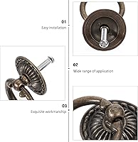 Vista 8 de 12 piezas de pomos de gabinete de cocina para muebles de cocina, manijas de anillo de armario, pomo antiguo, agujero de armario, tiradores de cajón