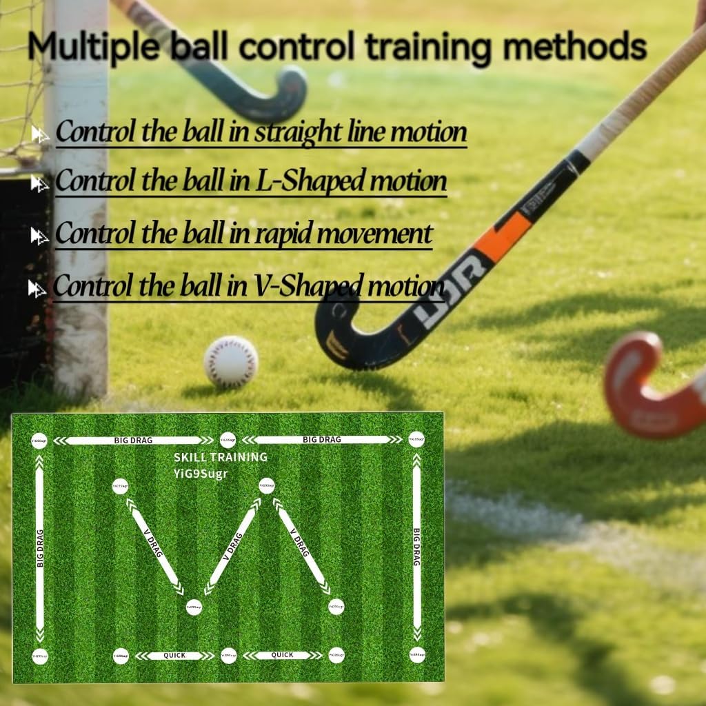 Premium Field Hockey Training mat, Improve Skills, Perfect Ball Control and Drag Ball Hockey Training Equipment for Indoor and Outdoor Practice, The Best Gift for Hockey Training Enthusiasts - 63 x 39 in