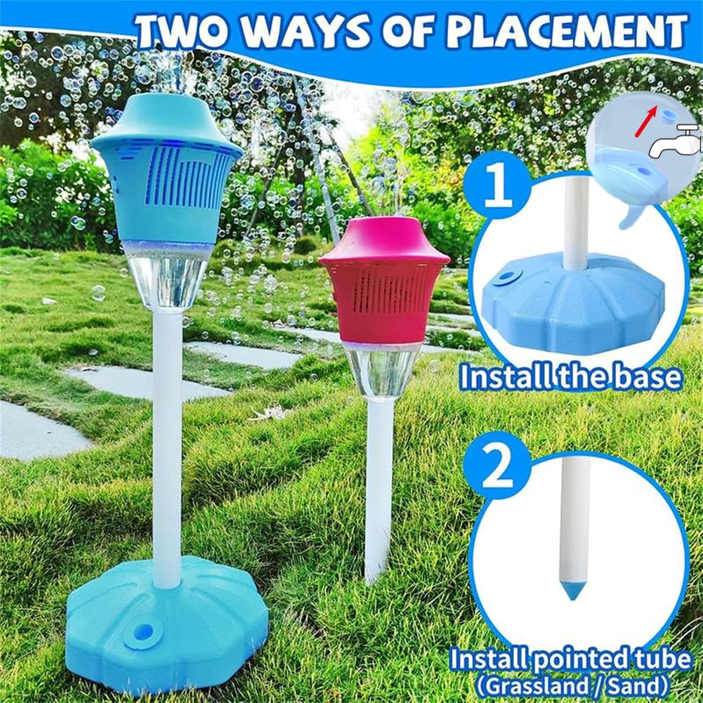 Bubble Lantern Machine With Lights - Adjustable Height Automatic Bubble Blower For Parties (Pink, 2 Pack)