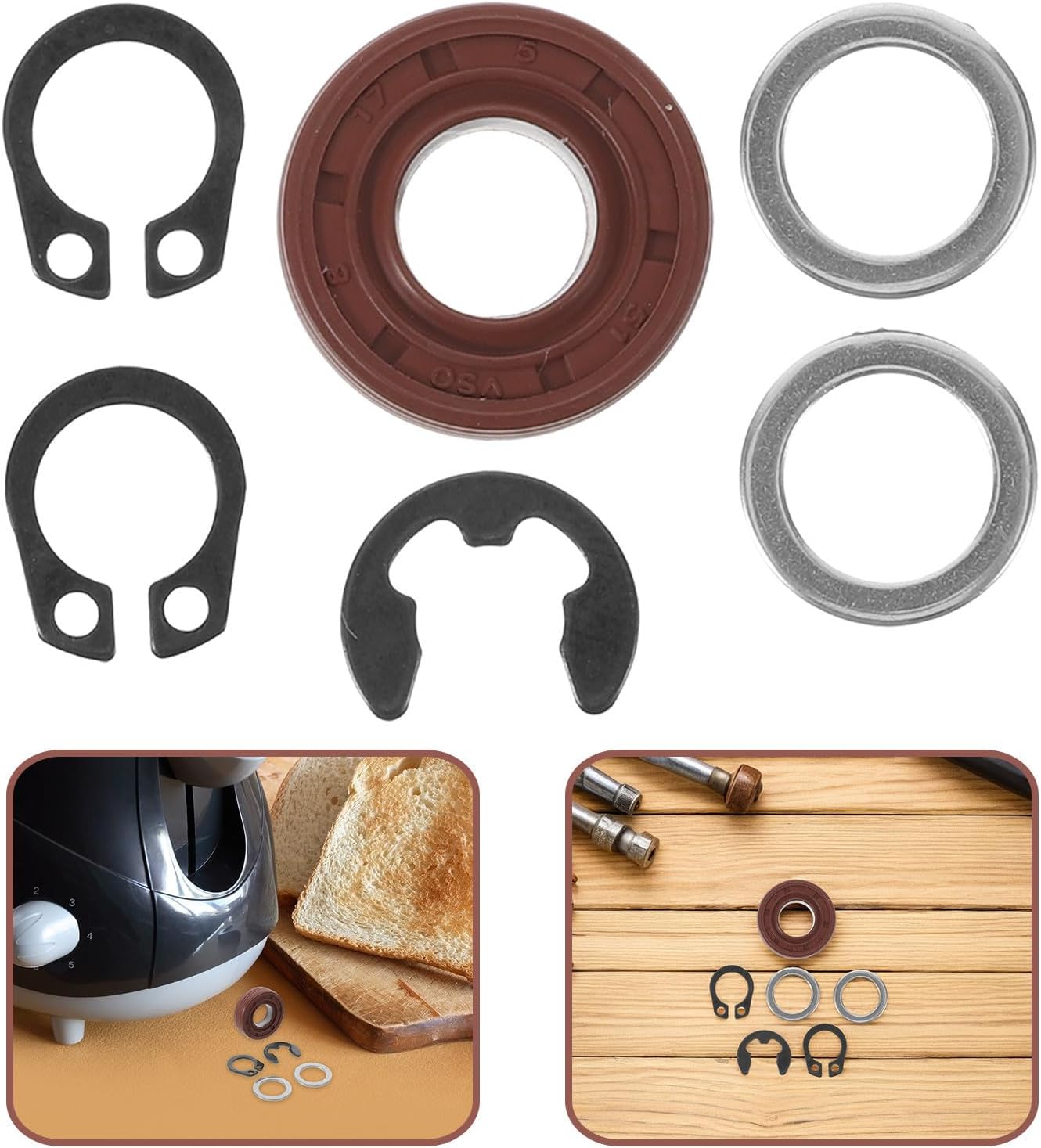 Bread Machine Pan Seal Kit E Clip and Washer with Stainless Steel