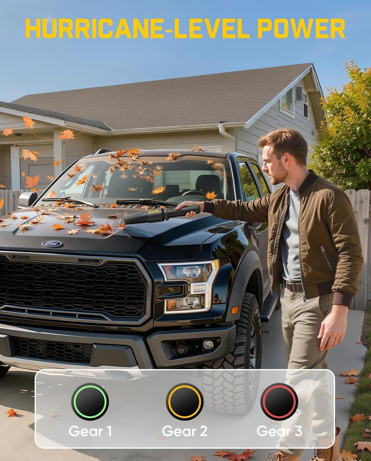 Fanttik BF10 Pro Cordless Leaf Blower, 80000RPM Cordless Blower, Type-C Fast Charging, Lightweight Electric Leaf Blower with 3 Gears Adjustable, Blowers for Car, Garage, Tool shed and Patio