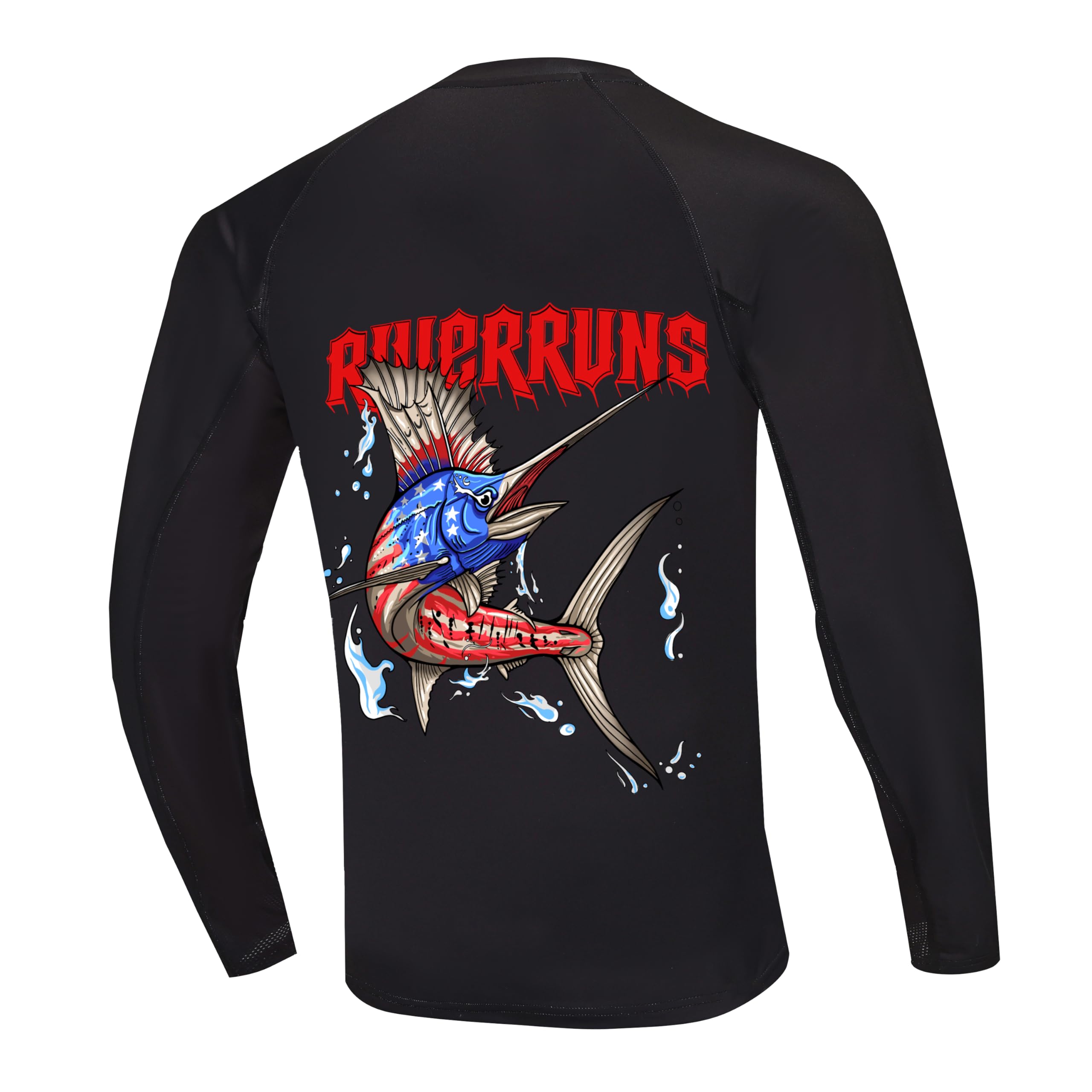 Riverruns Fishing T-Shirt Men’s UPF 50+ Sun Protection Fishing Shirt Short Sleeve Performance Tee #1006