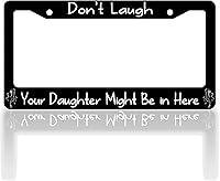 Vista 9 de Marco de matrícula de flores de cerezo con hermosas flores rosadas, divertido soporte de accesorio de automóvil de acero inoxidable para mujeres