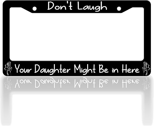 Miniatura 9 de Marco de matrícula de flores de cerezo con hermosas flores rosadas, divertido soporte de accesorio de automóvil de acero inoxidable para mujeres