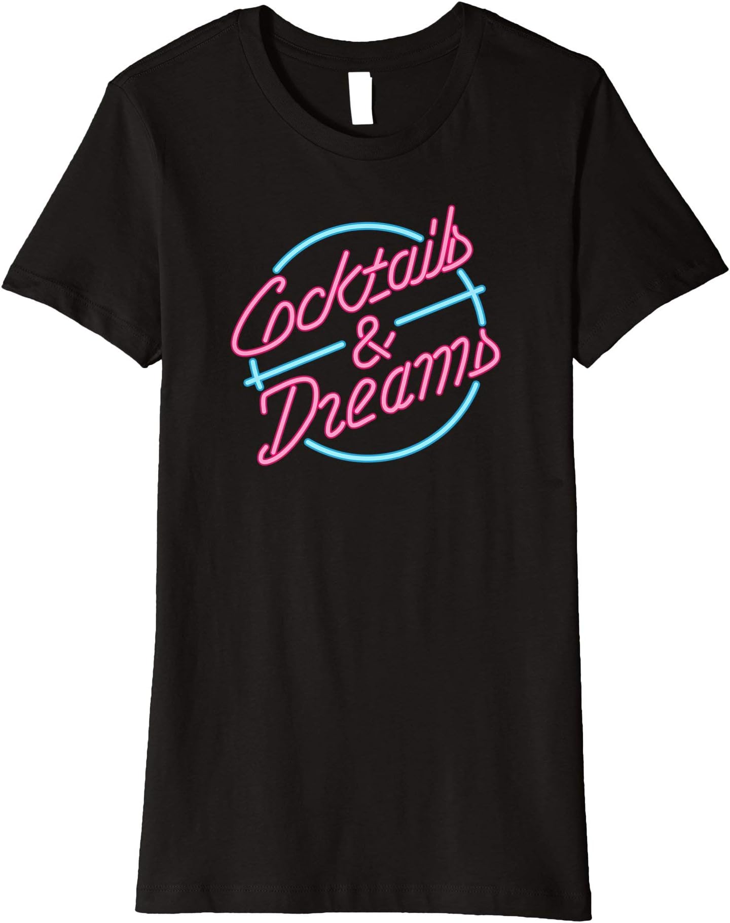 Womens ladies designer t-shirt Cocktails & dreams shirt