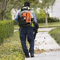 Vista 2 de Mochila sopladora de hojas, mochila sopladora de hojas a gas de 63 CC, soplador de mochila con motor de 2 tiempos de 665 CFM, soplador de césped
