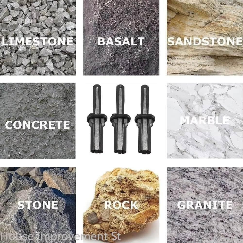Cunei per spaccare pietre, confezione da 5, 18 mm, kit di separatori per roccia ad alta durezza con spessori per rottura di calcestruzzo e pietra
