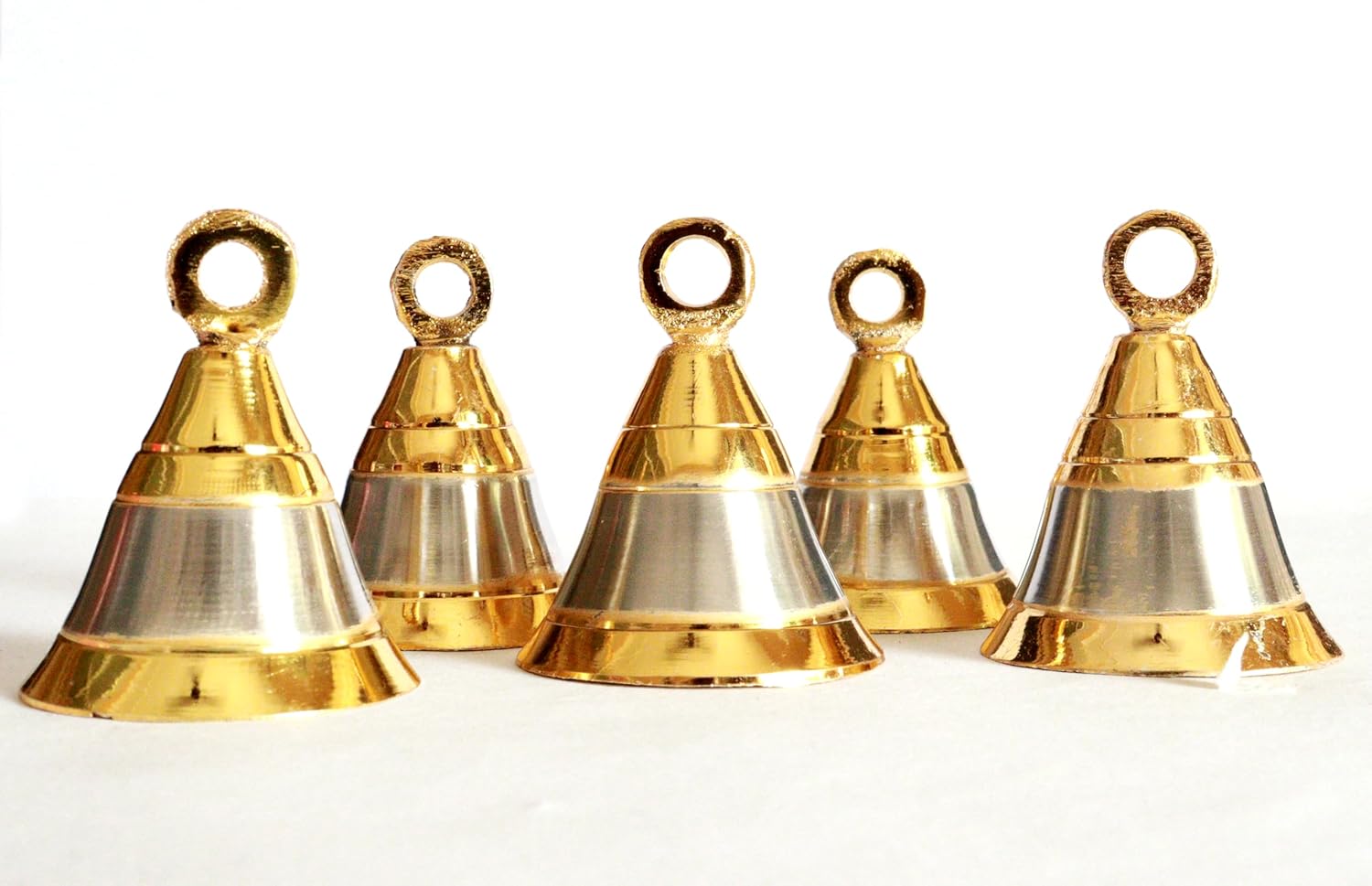 Brass Bells Decorative Wall Hanging Jingle Bells Ornaments 1.5 inch with Hooks (20)