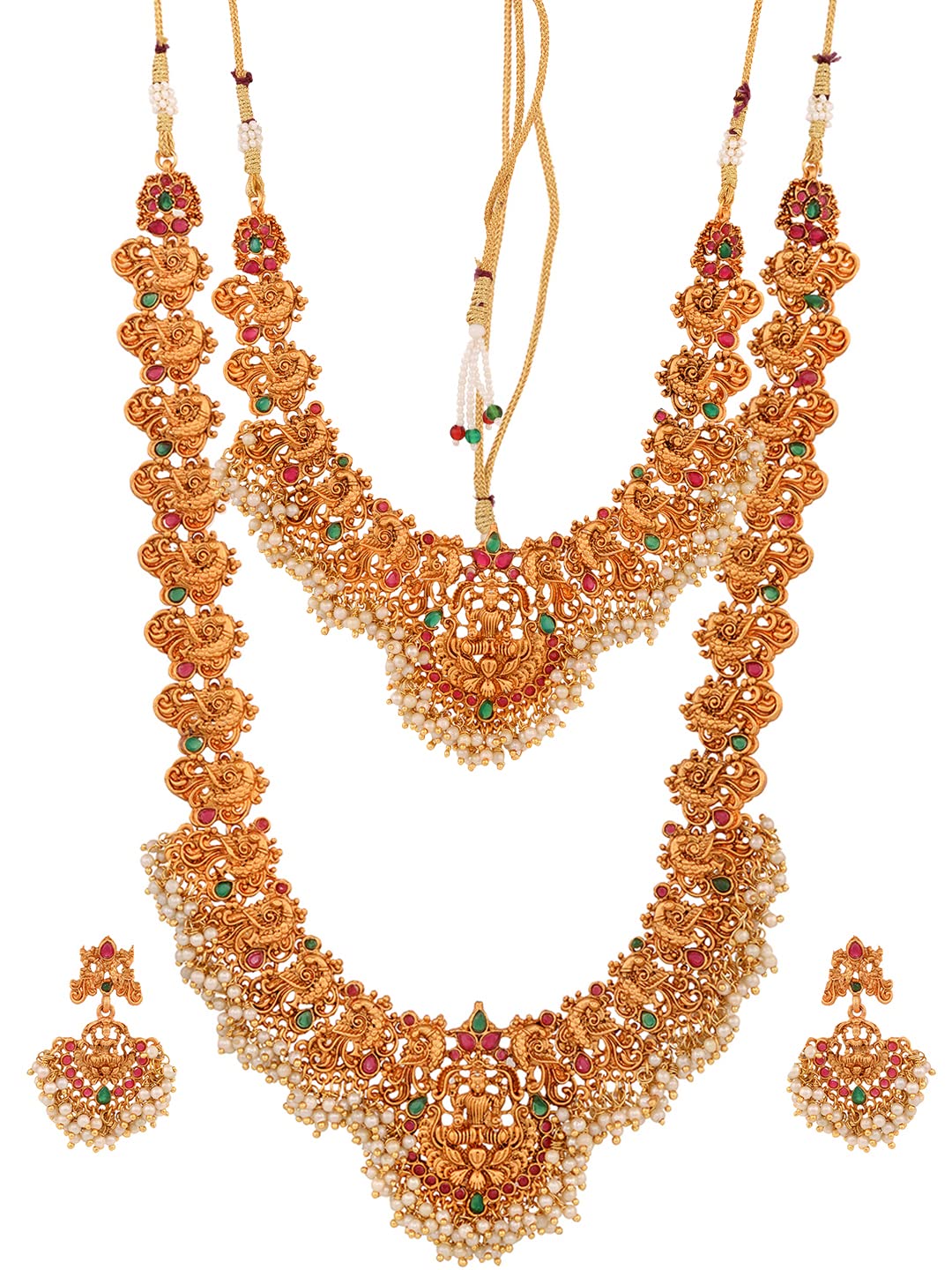 SARAF RS JEWELLERY Gorgeous Saaddhvi Haram Combo Temple Jewellery Set For Women (B09YV4MB8M) Amazon Price History, Amazon Price Tracker
