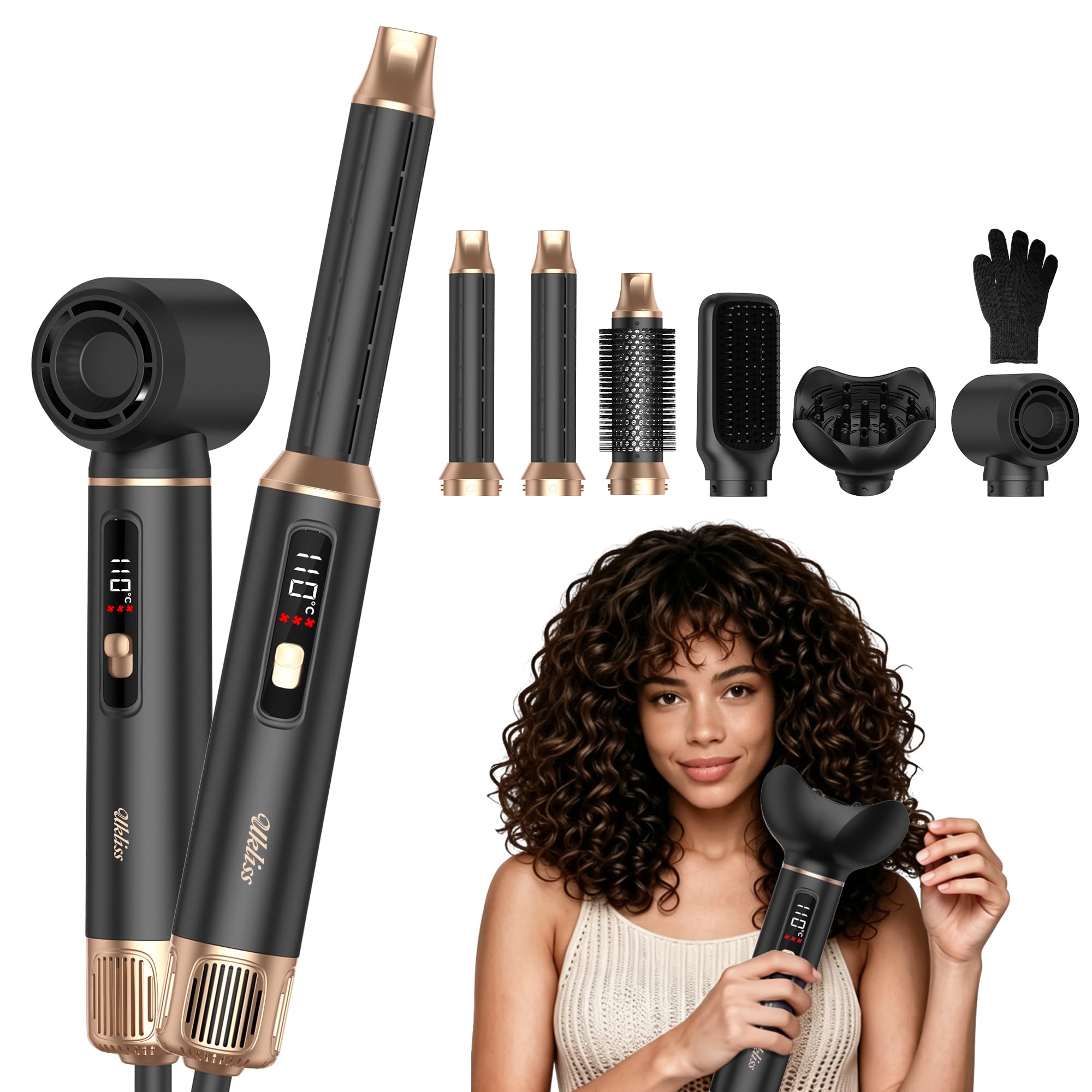 UKLISS Hairstyler 6 w 1 lokówka do włosów z dyfuzorem, multistyler