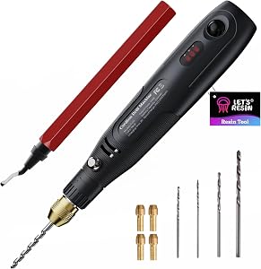 LET'S RESIN Cordless Resin Drill, 3-Speed Adjustable, 18V, 2Ah, Multi-Purpose Hand Drill with 19Pcs Accessories, Ideal for Resin Molds & Jewelry Making