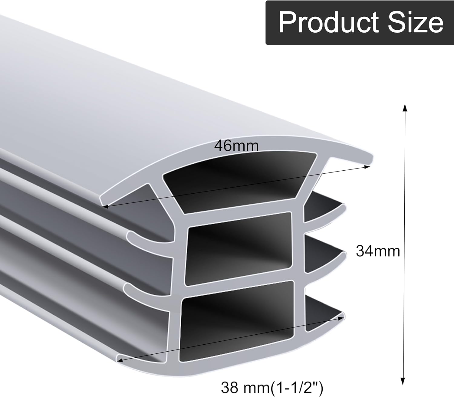 Flexible EPDM Rubber Strip (10 ft Long and 1-1/2 inch Wide, Suitable for 1-1/4“ to 1-1/2”) for Concrete Crack Repair and Replacement - Weather and Aging Resistant Expansion Joint Filler for Driveways