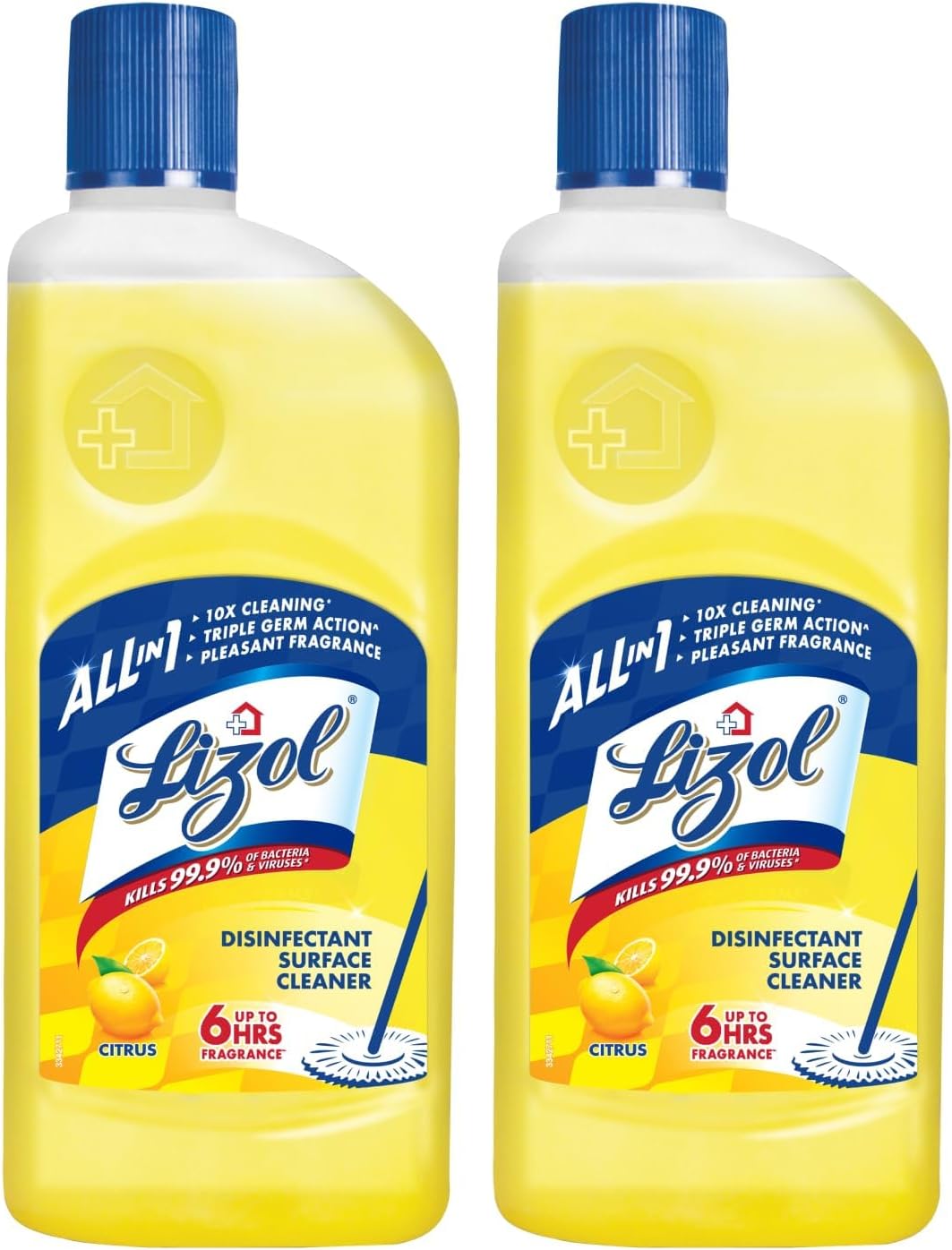 Disinfectant Surface & Floor Cleaner Liquid, Citrus - 625 ml (Pack of 2) | Suitable for All Floor Cleaner Mops | Kills 99.9% Germs| India's #1 Floor Cleaner