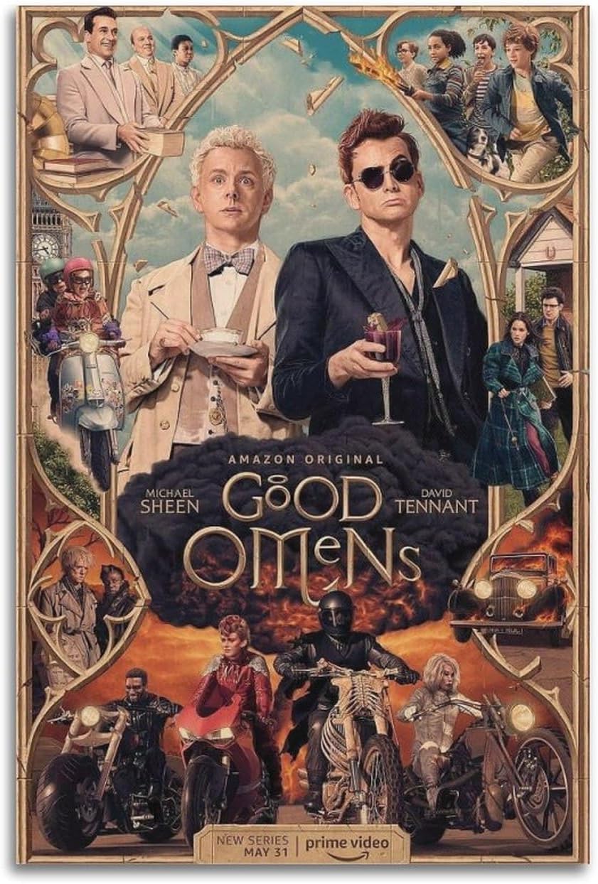 Amazon.de VZRSQZK Poster für TVShow, Motiv Good Omens Staffel 1, dekoratives Gemälde