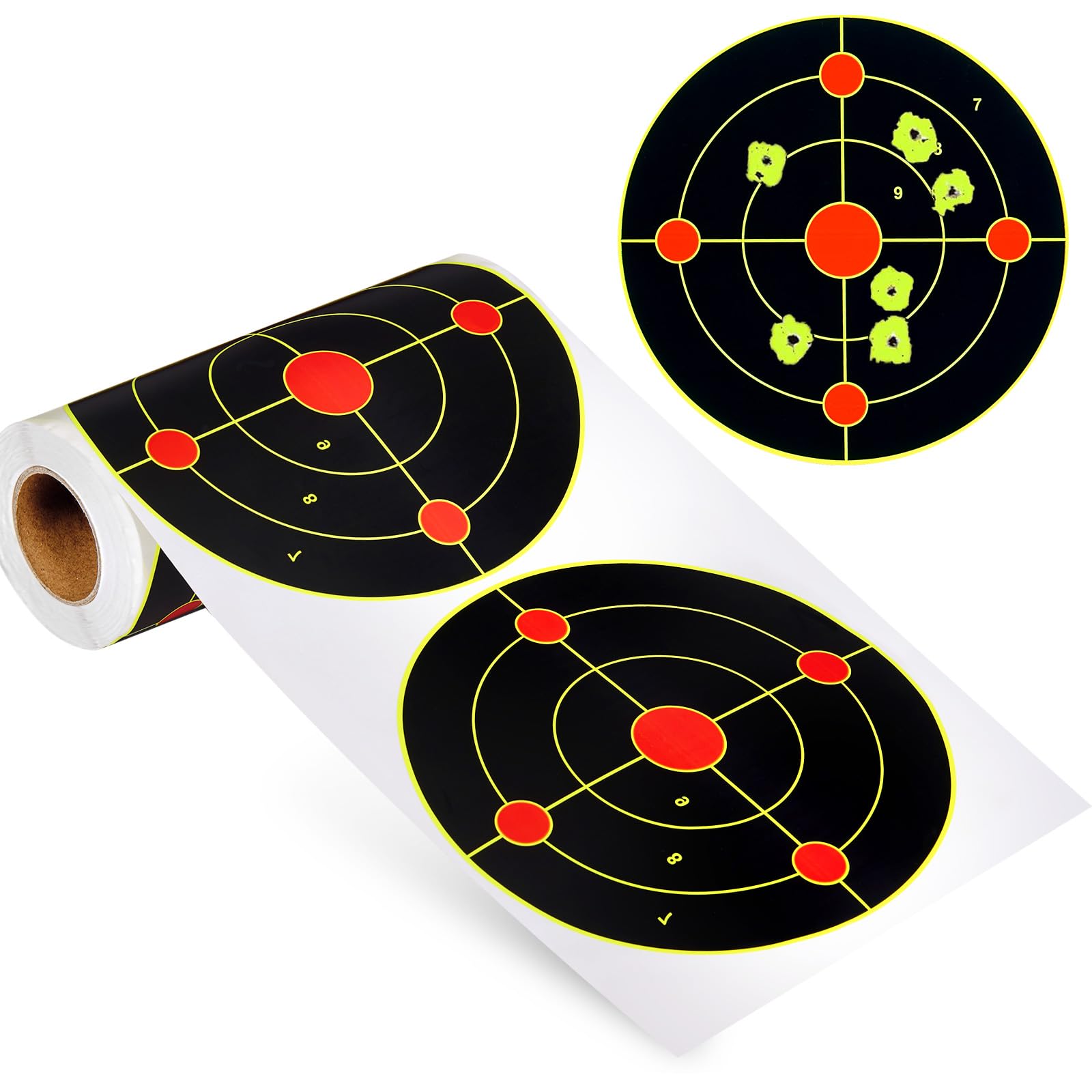 Shooting Targets, 6" Splatter Target Stickers, 100 Pcs Reactive Targets | target for shooting range, self adhesive paper target, reactive gun target, shooting practice for airsoft, rifle, pistol