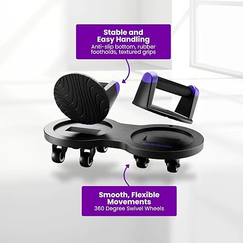 Miniatura 3 de Nordstick Multideslizante con barra de flexión, rueda de empuje para entrenamiento abdominal, rodillo de ejercicio abdominal multifuncional, equipo