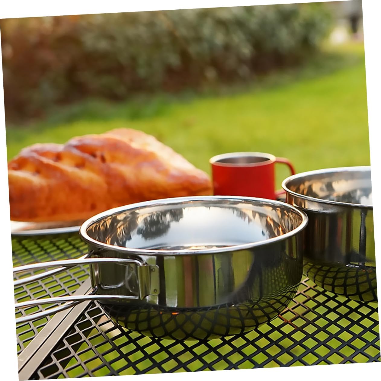 Portable Stainless Steel Bowl Set Bowls for Camping Travel and Outdoor Dining Durable and Space-saving with Storage Bag