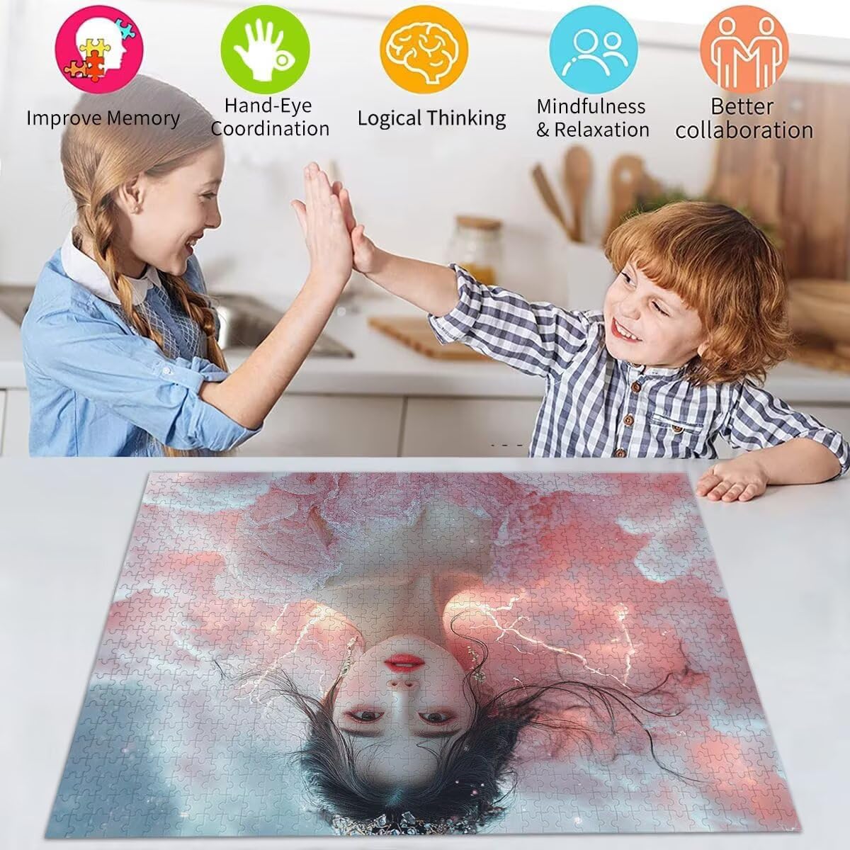 Puzzle Erwachsene 3000 Teile Frau Traum Educa Jigsaw für Kinder ab 8 Jahren Mädchen Jungen, Erwachsene Impossible Klassische Puzzles Schwer, Anspruchsvoll Spielspaß, Als Geschenke 81x122cm t-834