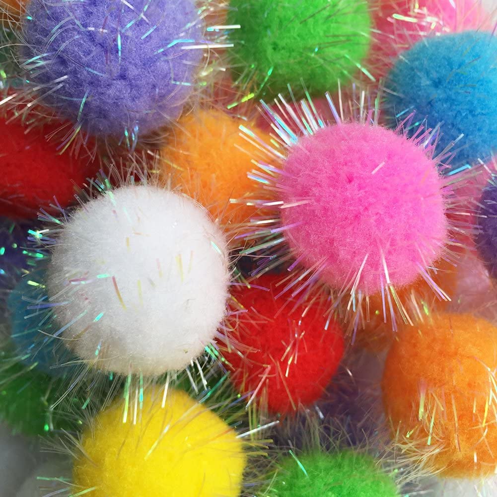 PETS EMPIRE 1.5INCH New Generation Toy Cats Favorite Chase Glitter Ball Toy Sparkle Pom Pom Balls -Color May Vary (16 Pcs) (B09JGL2YN2) Amazon Price History, Amazon Price Tracker