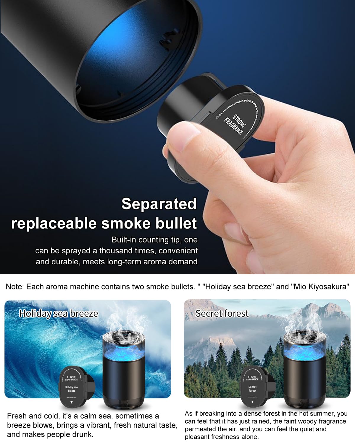 Deodorante per auto, diffusore intelligente per auto, diffusore di aria on/off automatico con tre modalità regolabili, luce di sincronizzazione musicale RGB, per uomini, padri, mariti