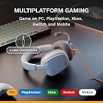 Glorious GHS Eternal - Casque de jeu stéréo pour PC, PS5, PS4, Xbox, Commuter - Conducteurs à angle tuméfié personnalisés, micro amovible en cristal réglable, 3.5mm - Durable, toute la journée / nuit confort - blanc